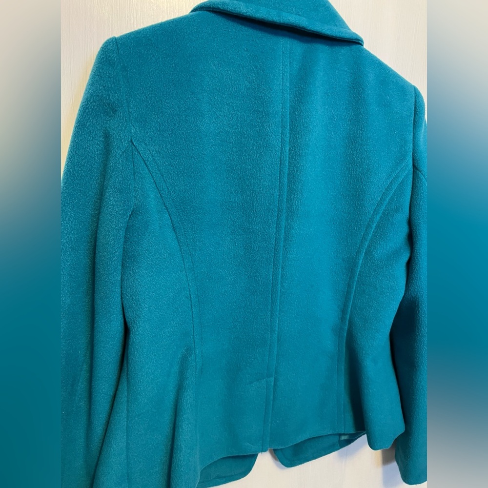 Sz Sm Liz Claiborne Teal Blue short double breasted jacket - Picture 2 of 12